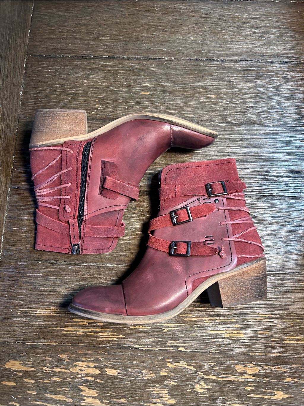 Bed Stu Roan Jag Bordo Heeled Booties Size 6.5 — image 5 of 8